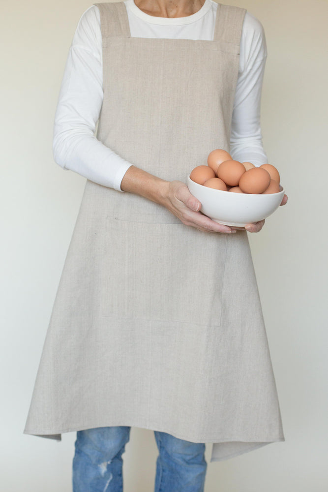 Cross Back Linen Apron