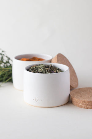A handthrown ceramic herb pot in our Kinship Collection off-white glaze.