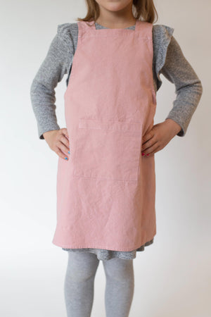 Kids Cross Back Linen Apron