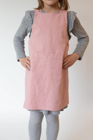 
                
                    Load image into Gallery viewer, Kids Cross Back Linen Apron
                
            