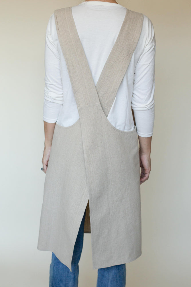 Cross Back Linen Apron