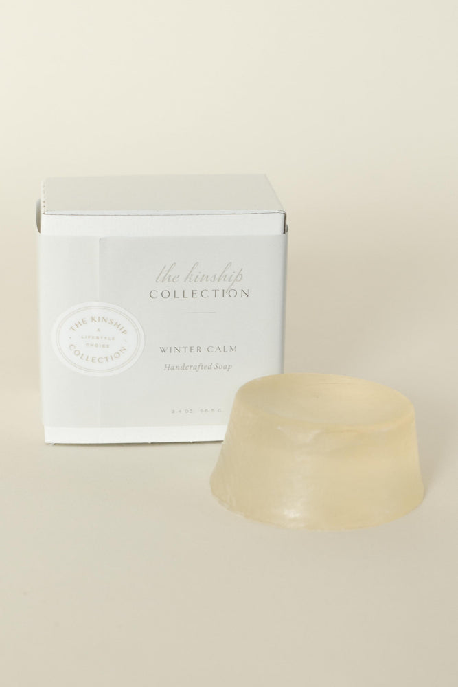 A handmade natural soap inspired by winter scents.