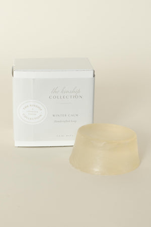 A handmade natural soap inspired by winter scents.